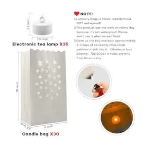 ANZOME Luces de té sin llama con 30 paquetes de bolsas_2