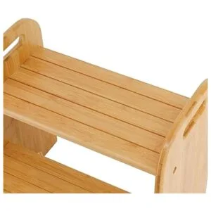 Taburete de bambú de 2 escalones con peldaños_4