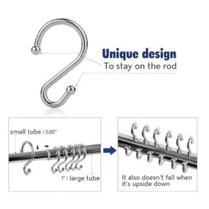 Ganchos de metal para cortina de ducha juego de 12_3
