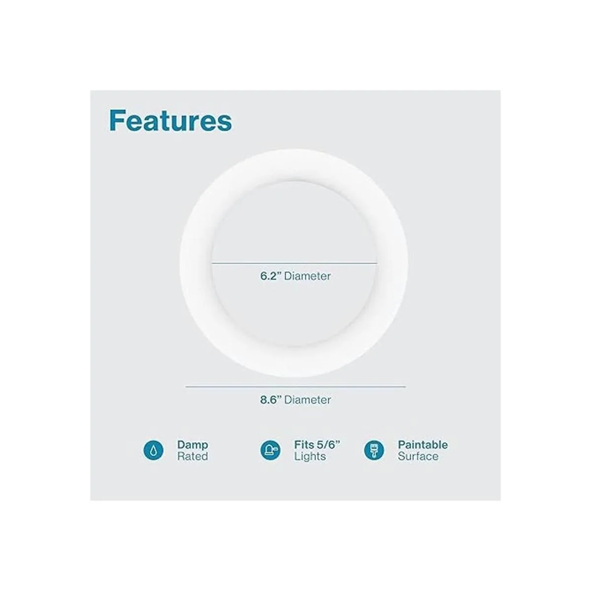 Sunco Lighting Paquete de 12 anillos Goof para luces_2