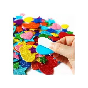 450 calcomanías de espuma con purpurina colorida