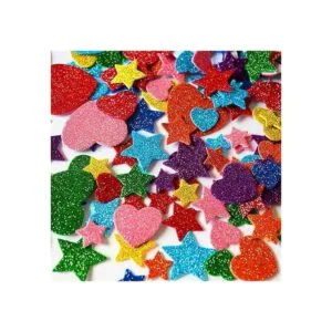 450 calcomanías de espuma con purpurina colorida