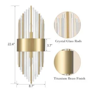 TEENYO Juego de dos apliques de pared dorados modernos de_3