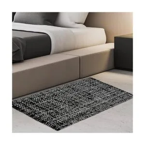 CHARDIN HOME Alfombra texturizada en blanco y negro_2