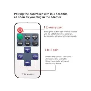 Mini control remoto inalámbrico RF para tira de luces LED_2