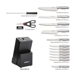 Farberware Juego de bloques de cuchillos de acero_6