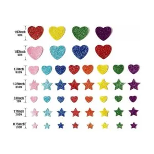 450 calcomanías de espuma con purpurina colorida