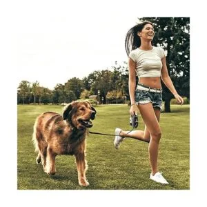 Fida Correa retráctil para perro con dispensador y bolsas