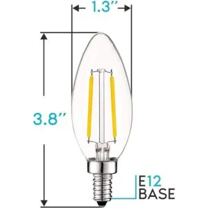 Luxrite 4 W Vintage Candelabro LED Bombillas regulables_3