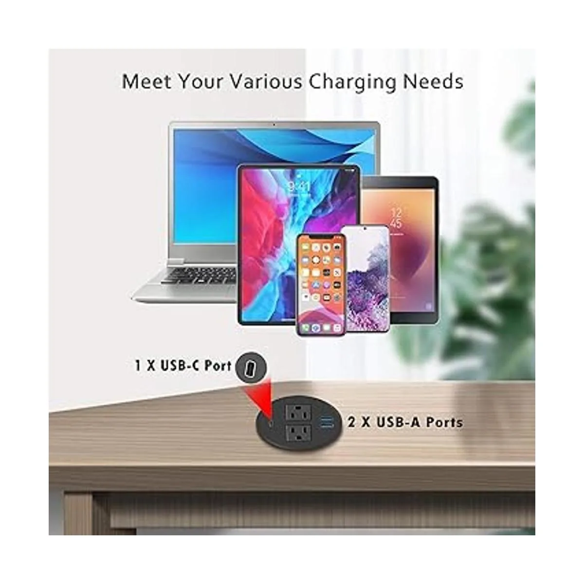 Kungfuking Ojal de alimentación de escritorio con USB C_6