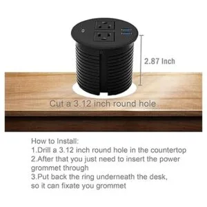 Kungfuking Ojal de alimentación de escritorio con USB C_5