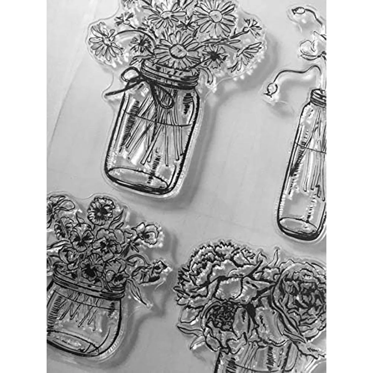 Jarrón de flores margarita rosa amapola jarrón sellos_4