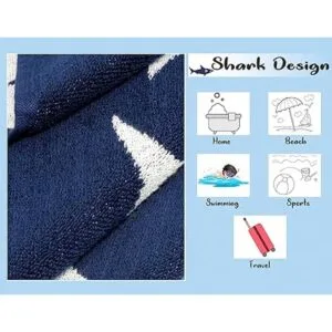 ORIGINAL KIDS Juego de 6 toallas Baño Shark Attack 2