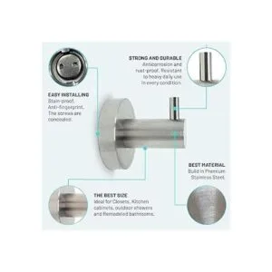 Gancho para batas de níquel cepillado CG Bathroom