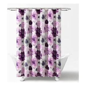 Leah Cortina de ducha gris y morado 72 pulgadas de ancho_2