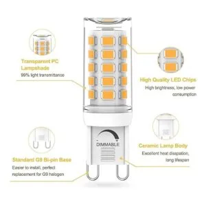 Bombilla LED G9 regulable 4 W equivalente a halógeno de_4