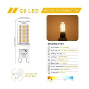 Bombilla LED G9 regulable 4 W equivalente a halógeno de_2