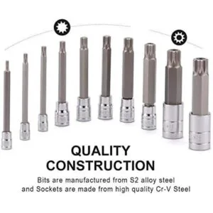 CASOMAN Juego de llaves de punta estriada de 10 piezas