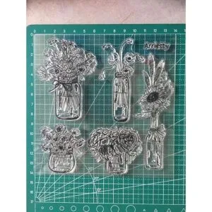 Jarrón de flores margarita rosa amapola jarrón sellos_2