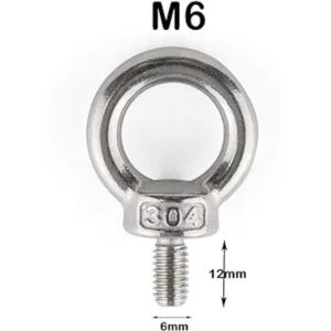 Eoutstanding Perno de ojal 6 unidades M6 x 12 rosca_6