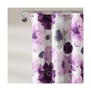 Leah Cortina de ducha gris y morado 72 pulgadas de ancho_5