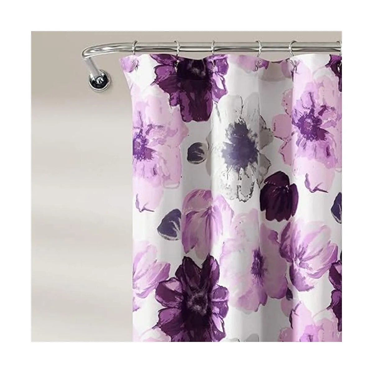 Leah Cortina de ducha gris y morado 72 pulgadas de ancho_5