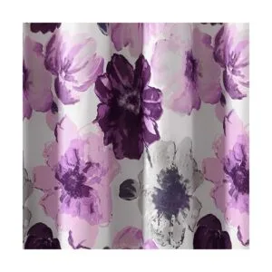 Leah Cortina de ducha gris y morado 72 pulgadas de ancho_3