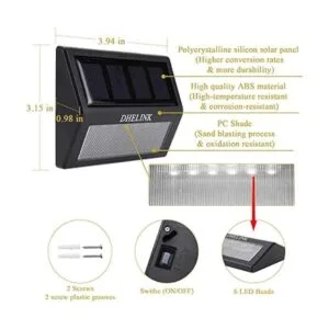 Paquete de 8 luces solares para exteriores 6 luces LED_3