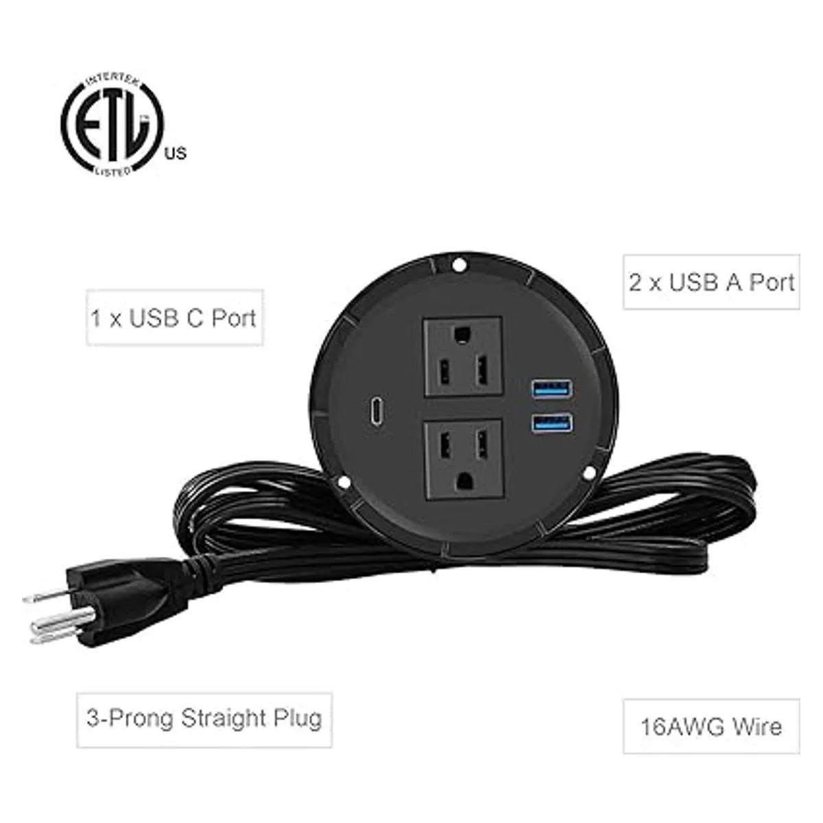 Kungfuking Ojal de alimentación de escritorio con USB C_3