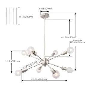 Lámpara de techo Sputnik candelabro lámpara para cocina
