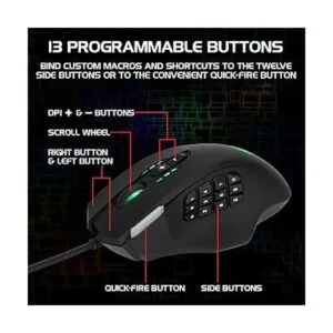 ENHANCE Theorem 2 MMO Gaming Mouse con 13 botones_2