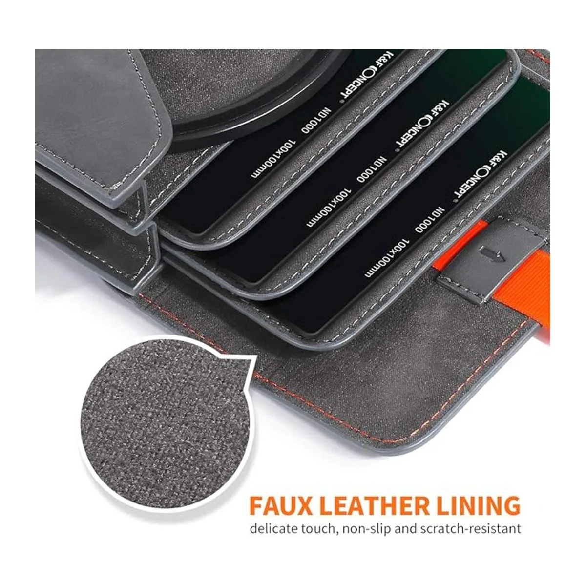 KF Concept Funda para filtro de lente bolsa de cuero_4