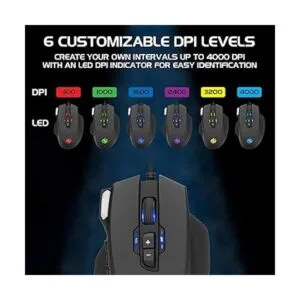 ENHANCE Theorem 2 MMO Gaming Mouse con 13 botones_3