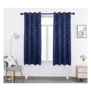 Autumn Dream Cortinas opacas con diseño de estrella azul