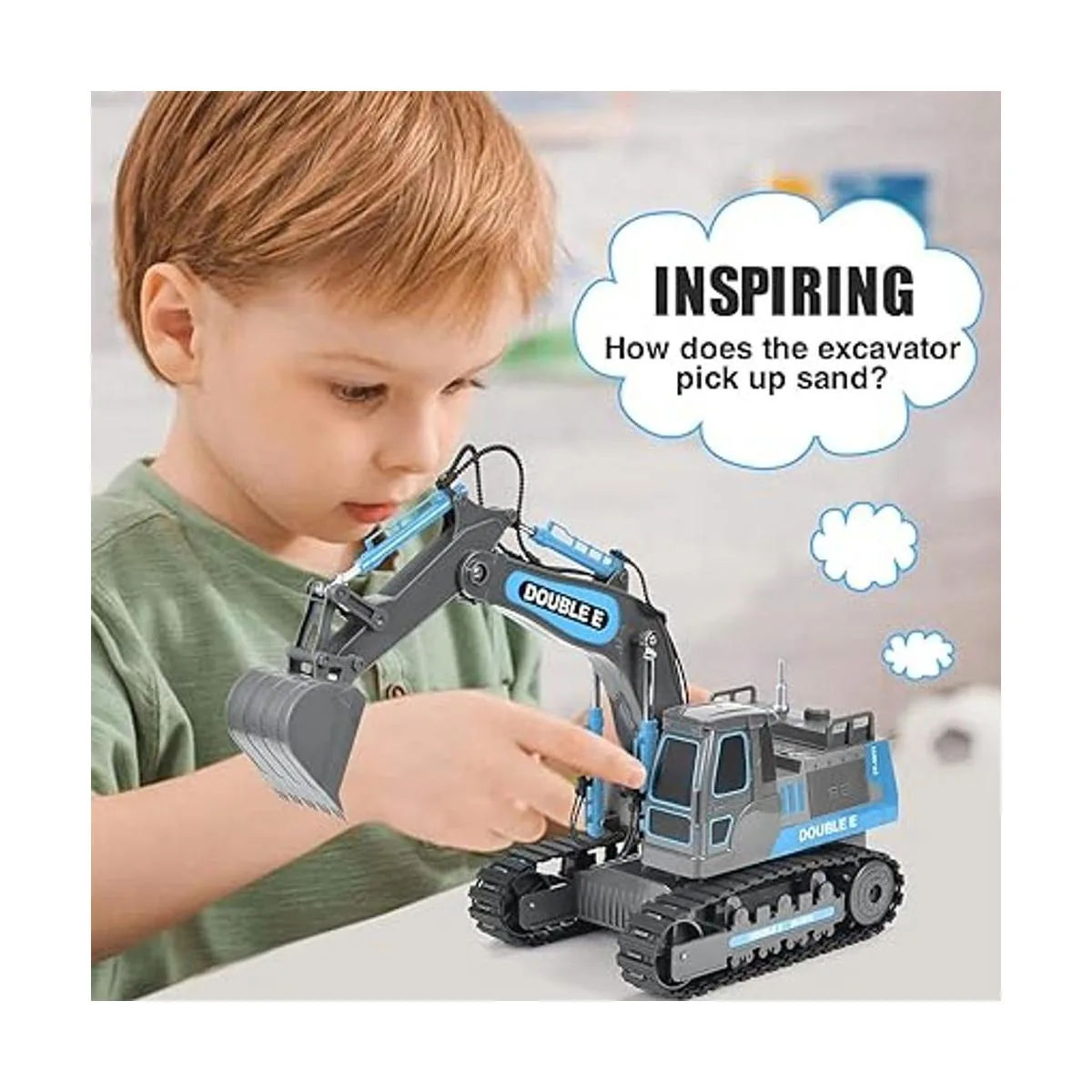 DOUBLE E Excavadora de control remoto 2 baterías_5