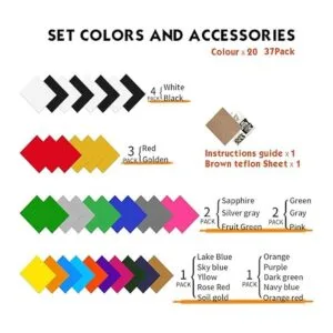 Paquete de 37 láminas de vinilo HTV termotransferible de