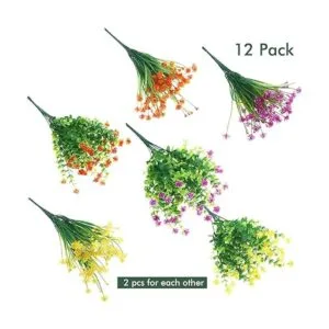 12 piezas de flores sintéticas para decoración de otoño al