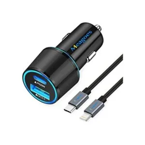 Meagoes Cargador de coche USB C rápido adaptador de_1