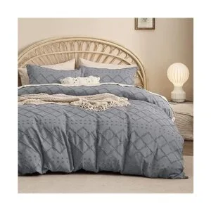 Bedsure Funda de edredón tamaño King juego de funda de