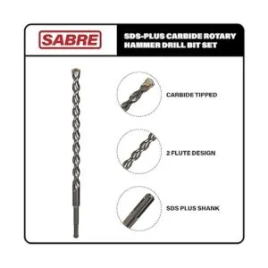 Sabre Tools 4 brocas SDS Plus de 12 pulgadas para