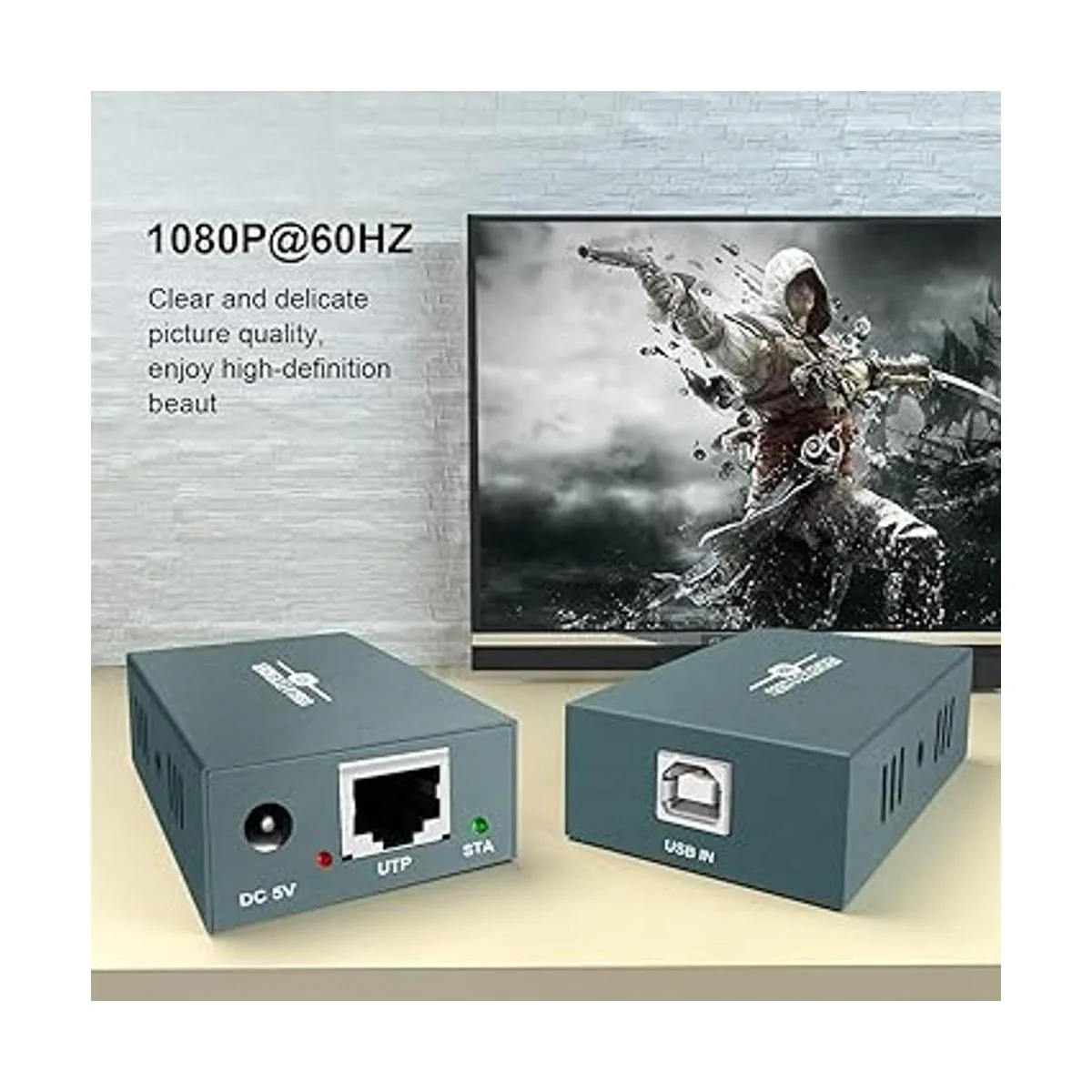 Extensor USB RJ45 LAN Extensión con 4 puertos USB 2.0_4