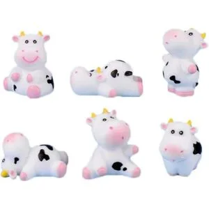 6 figuras en miniatura de animales de vaca decoración de