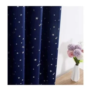 Autumn Dream Cortinas opacas con diseño de estrella azul