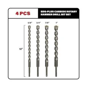Sabre Tools 4 brocas SDS Plus de 12 pulgadas para