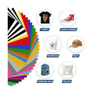 Paquete de 37 láminas de vinilo HTV termotransferible de