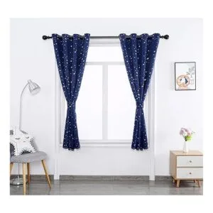Autumn Dream Cortinas opacas con diseño de estrella azul