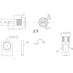 DIYhz Conector hembra de 2 pines de 0.217 in x 0.098 in_3