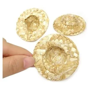 Honbay 6 mini sombrero de paja para tejer a mano para