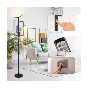 Soarz Torchiere Lámpara de pie con lámpara de lectura_4