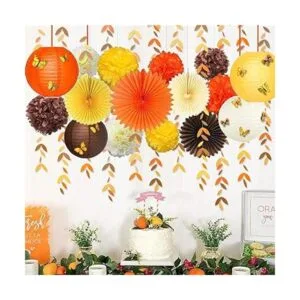 Kit de decoración de fiesta de otoño amarillo naranja_4